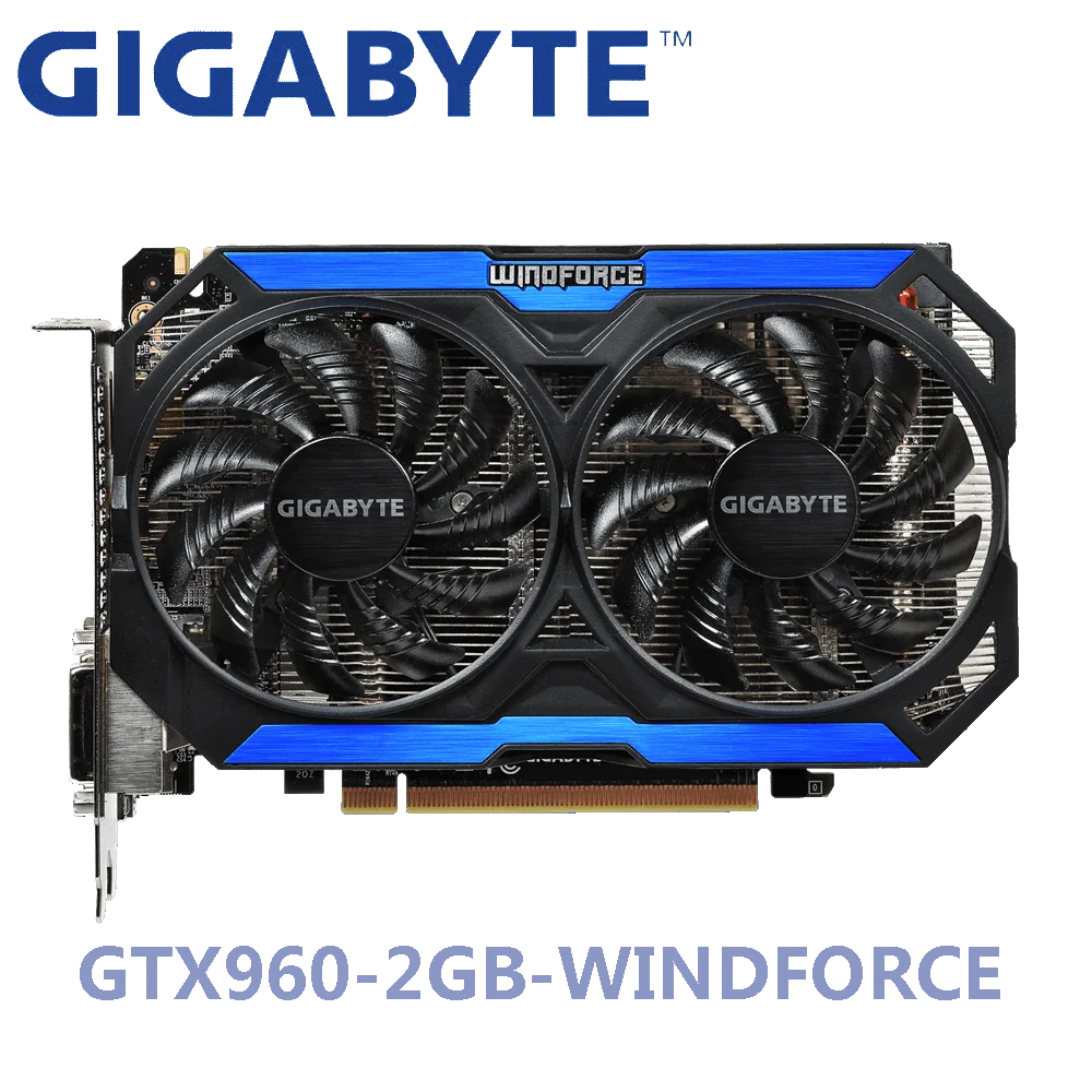 

Used GIGABYTE NVIDIA GPU GTX 960 2G Winforce Graphics Video Card PowerConn 6pin Dual HDMI DVI Port Support LOL PUBG CSGO
