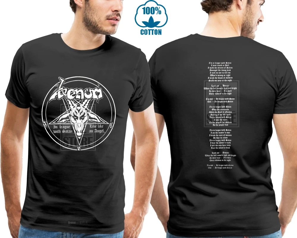 

Venom In League With Satan Shirt S M L Xl Black Metal Tshirt Official T Shirt Harajuku Cool Tshirt Homme