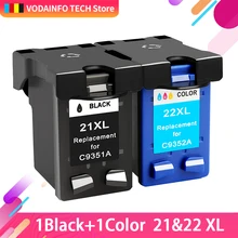 Royek – cartouche d'encre de remplacement, 2 pièces, C9351A C9352A 21XL 22XL, pour HP 21 Deskjet 1530 1320 1455 3915 F2100 2300 2180 4100