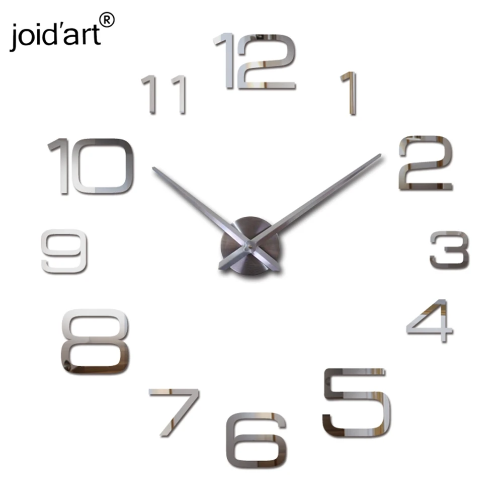 

new acrylic wall clock quartz watch living room modern 3d mirror stickers reloj pared horloge large decorative clocks