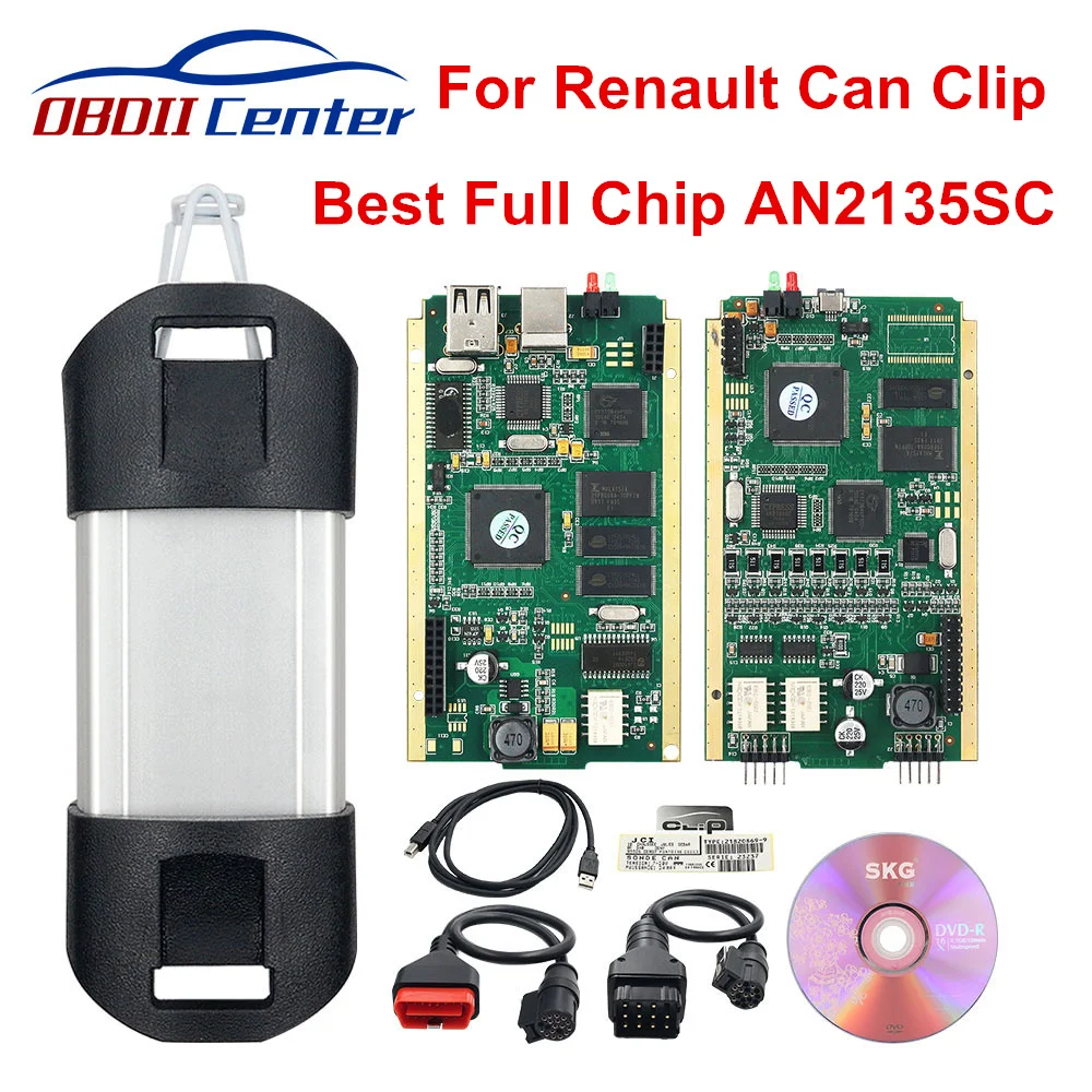 

Gold Edge Full Chip For Renault CAN Clip AN2135SC Diagnostic Interface Software V187 OBDII Diagnostic Tool For Renault Cars 2018
