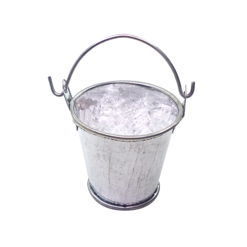 1/12 Dollhouse Miniature Bucket of Ice Set for Dolls Room Living Room Ornament Kit Collectibles