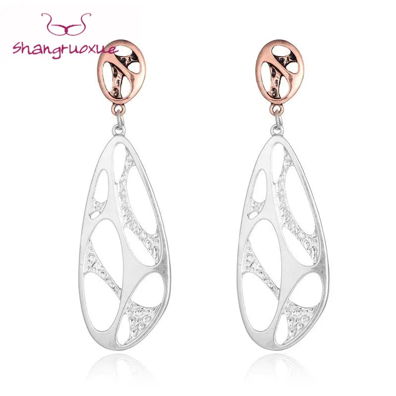 Неправильный овал Женские Висячие серьги шапки корейский Bijoux Femme 2018 ретро бусы
