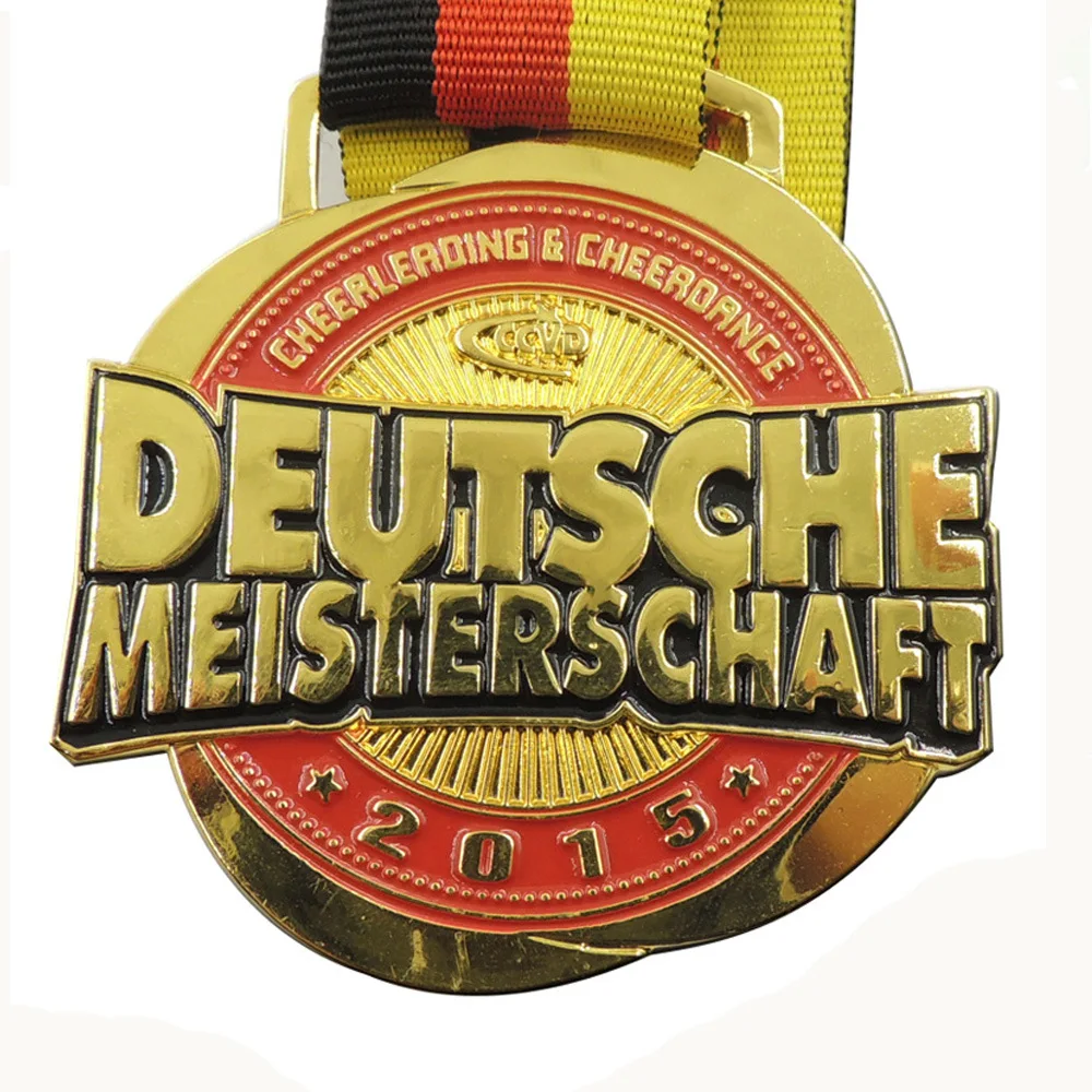 

Customized Flower Shape Gold Plated Cheerleading Medals