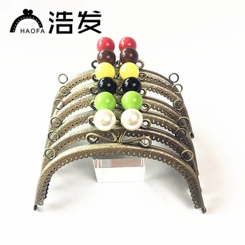 

10pc 16.5Cm Bronze Arcuate Embossed Candy Head Lace Purse Frame Bag Accessories Metal Bag Frame Clutch Frame Metal Bag Frames