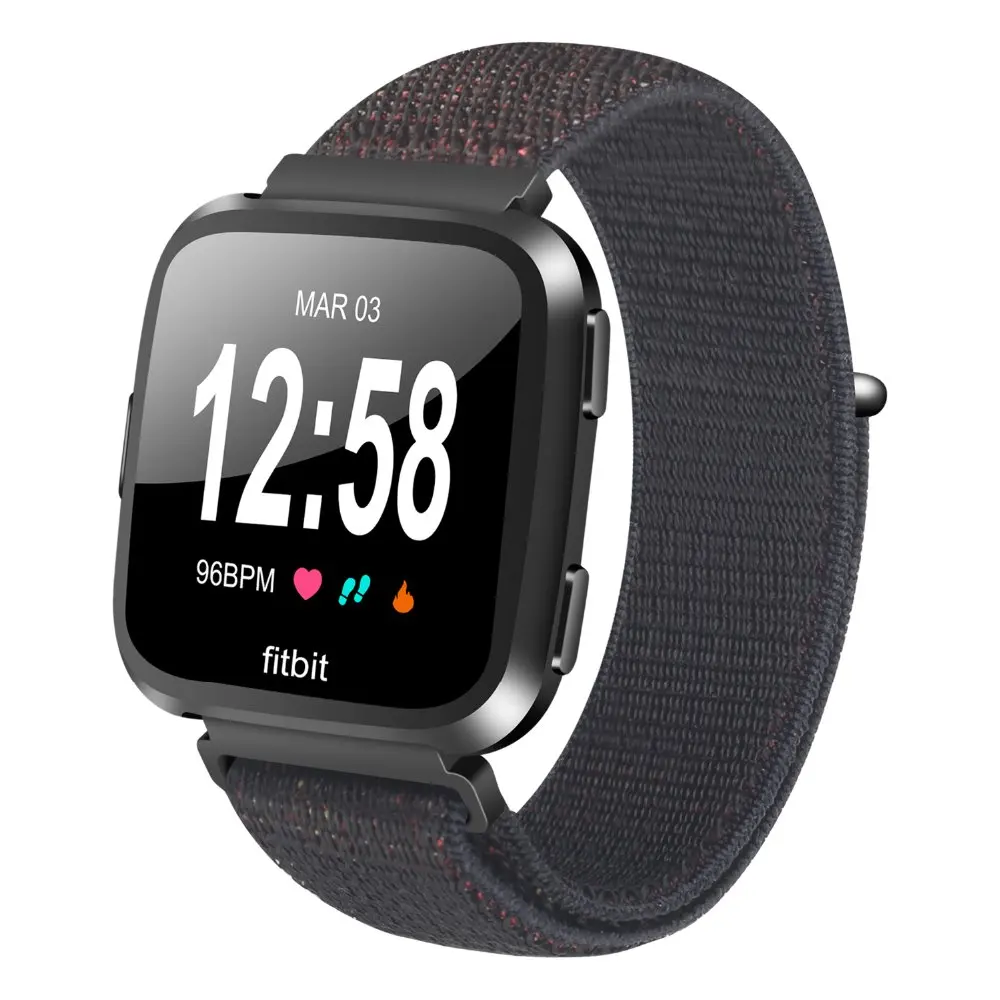 Для Fitbit Versa, ремешок, нейлоновая Спортивная петля с крючком и петлей, регулируемый ремешок на запястье для Fitbit Versa, Смарт-часы для фитнеса