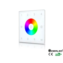 DIY home use 4-zone touch panel RGB RGBW LED controller with Wall mounted for PWM dimmer led RGBW strip lights input DC5-24V