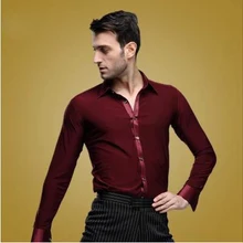 Для мужчин латины Танцевальный костюм Для мужчин's с длинными рукавами юбка для латиноамериканских танцев для Для мужчин Латинской конкурс танцев рубашки для мальчиков