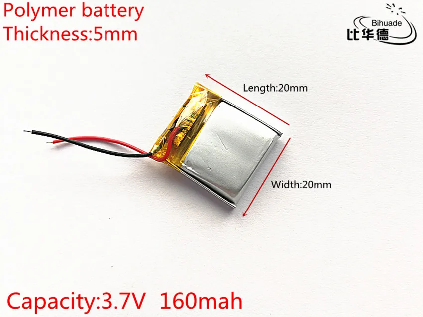 

3.7V 160mAh 502020 Lithium Polymer Li-Po li ion Rechargeable Battery cells For Mp3 MP4 MP5 GPS PSP mobile bluetooth