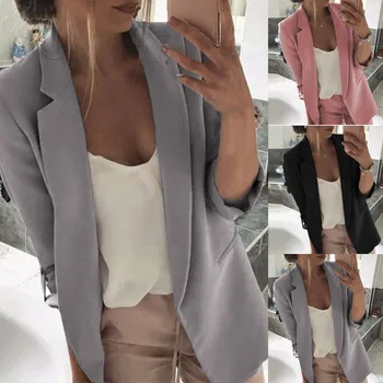 

Outerwear & Coats Jackets Long Sleeve Women Blazer Open Front Short Cardigan Suit Jacket Work Office Coat 40 Dropshipping