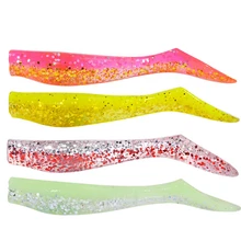 9cm 7.5g 4pcs/lot Double Colours Paddle Tial Silicone Smooth Worm Bait Synthetic leurre souple Wobblers Swimbait Fishing Deal with