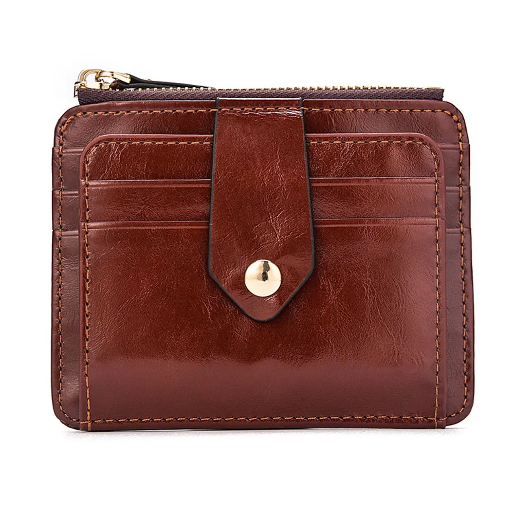 

Tri-bifold Wallet Purse PU Leather Men's Wallet Hasp Design Small Mens Wallets With Zipper Coin Pocket Card Holder Luxury Wallet