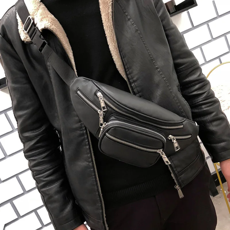 

1 Pcs Women Lady Chest Waist Bag Zipper PU Leather Fashion for Mobile Phone Money OH66