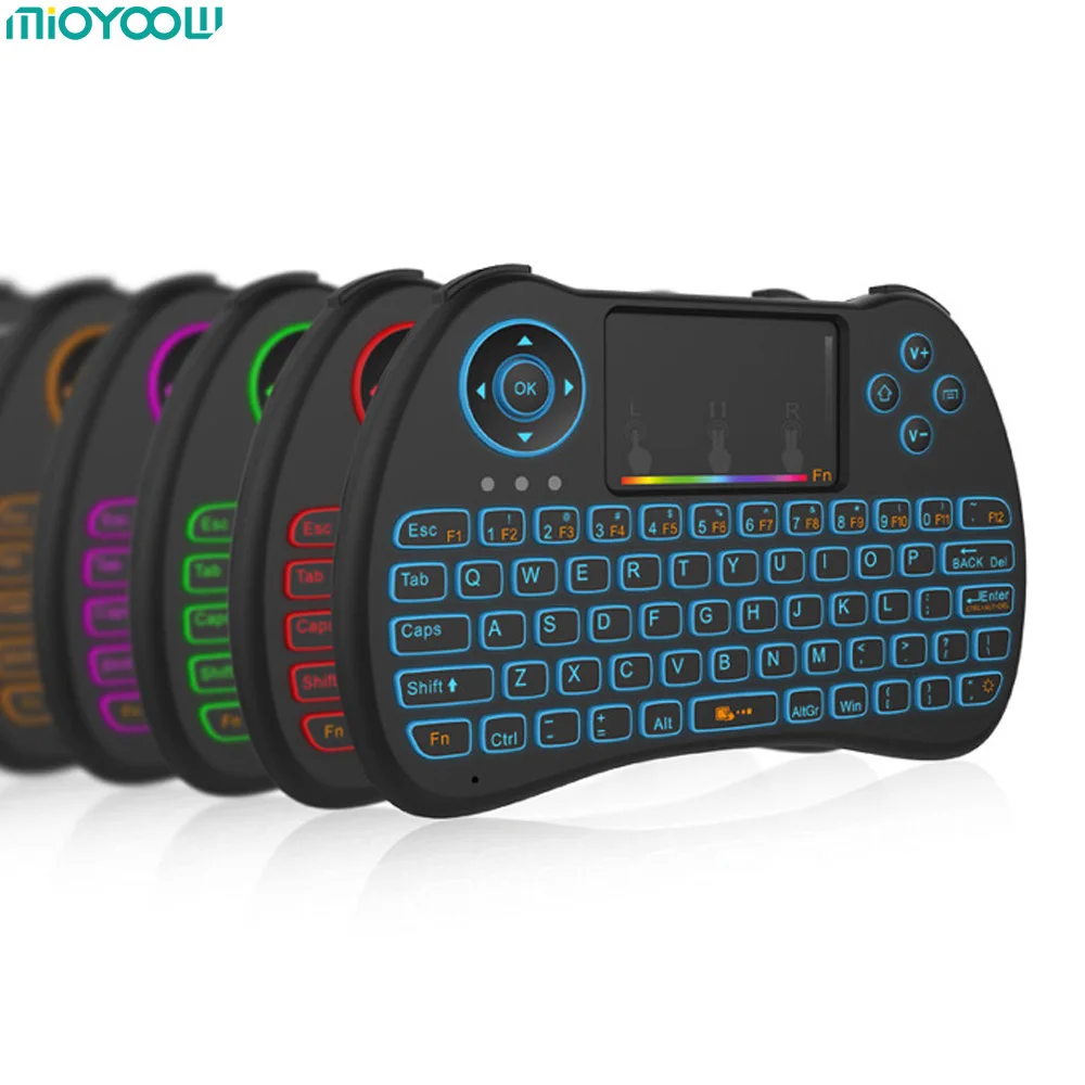 

H9 2.4GHz Mini Wireless Keyboard Rechargeable Backlight Keyboard Air Mouse Touchpad Handheld for Android TV BOX Mini PC PS3 XBOX