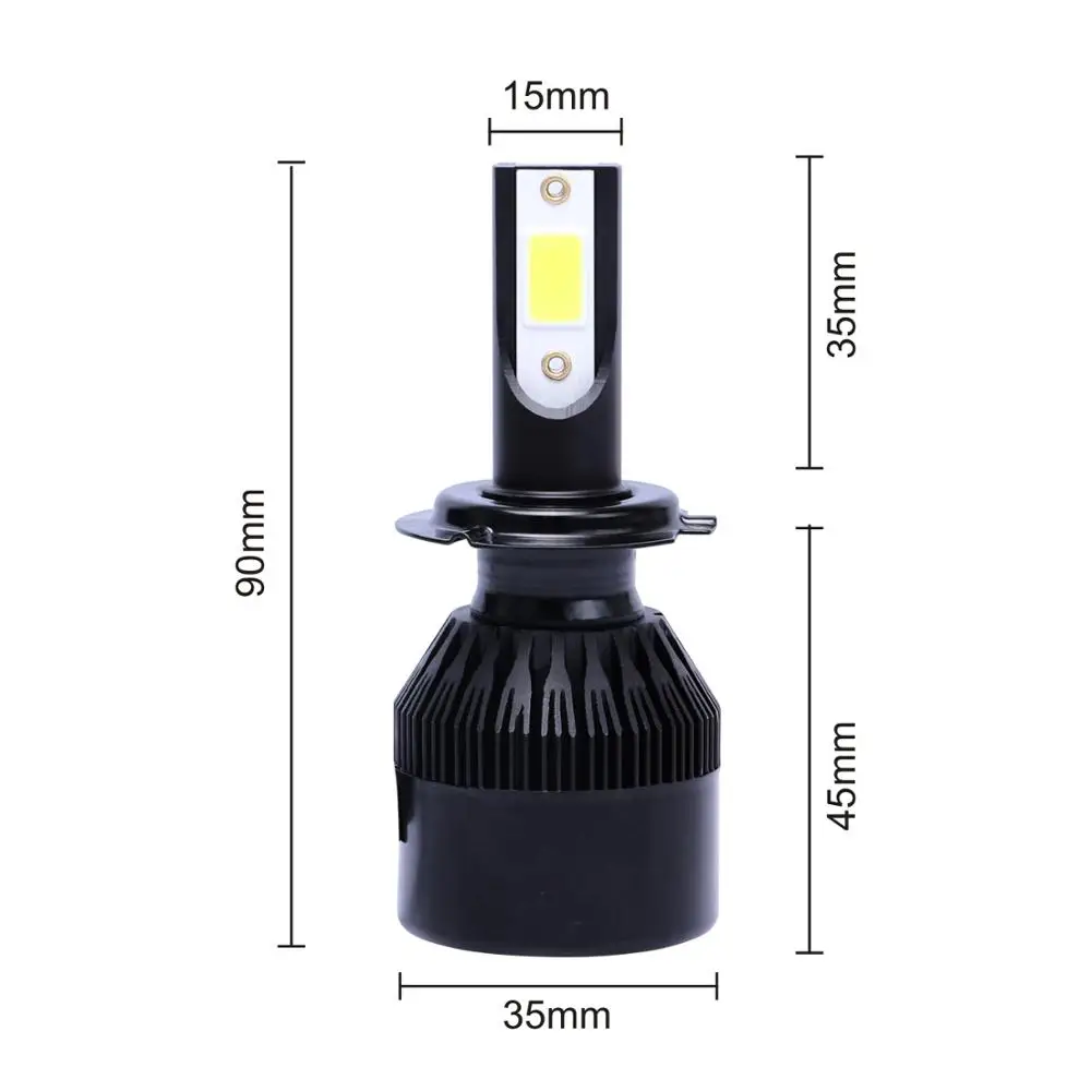 Новый Улучшенный C6 16000lm Мини светодиодный автомобильный фонарь 9005 9006 H1 H4 H7 H8 H9 H11 COB