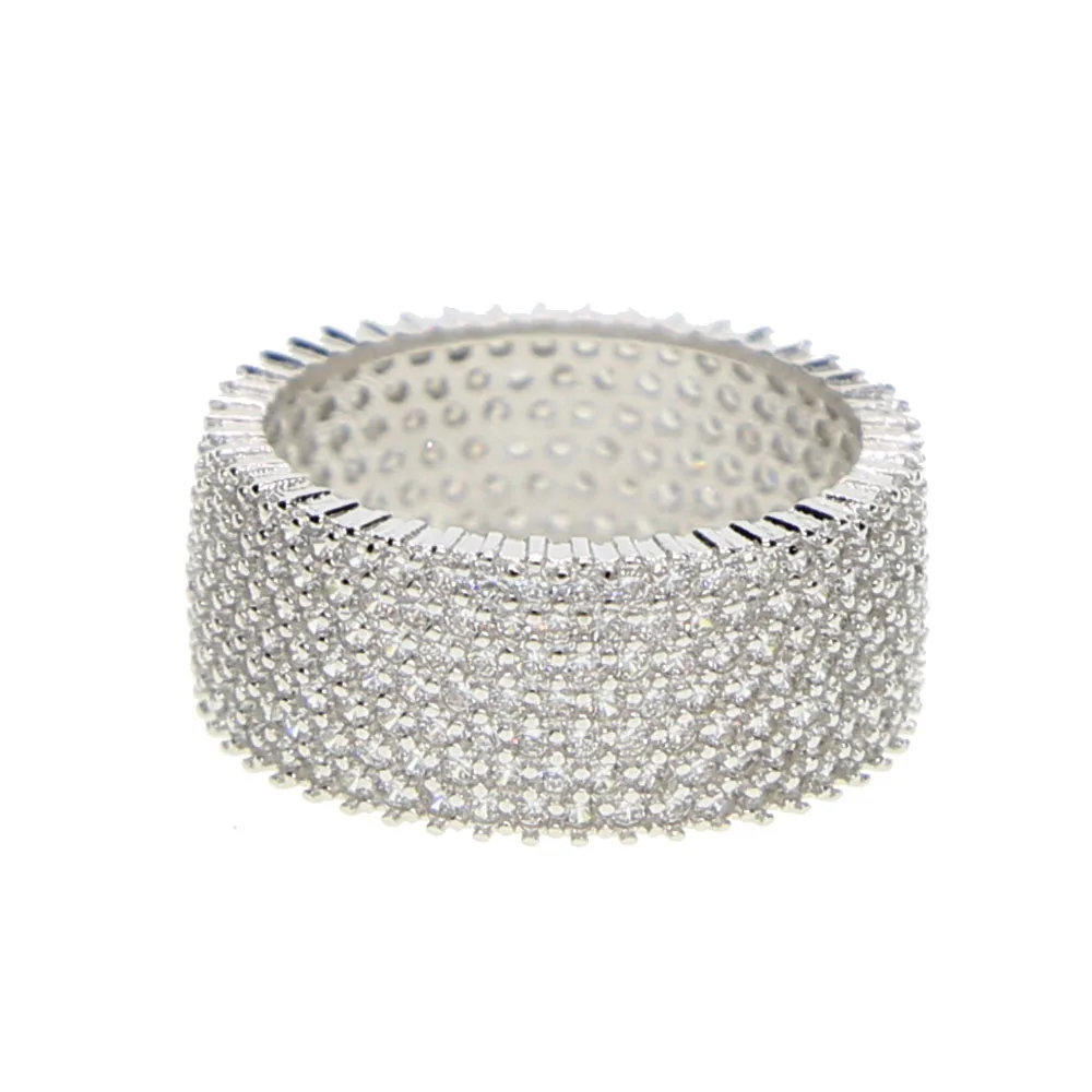 Высокое качество#8 9 10 11 полный micro pave cz обручальное кольцо для мальчиков мужские Хип Хоп bling циркония модное серебряное кольцо для мужчин