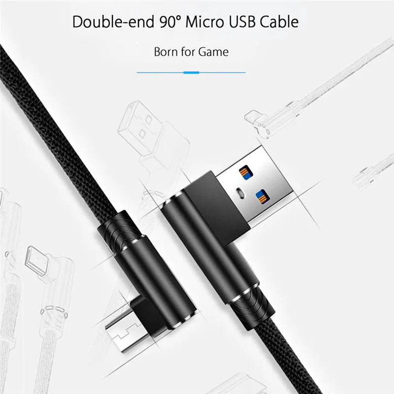 Micro USB кабель для быстрой зарядки и передачи данных Snyc 90 градусов льняная плетеная линия передачи данных для Android samsung huawei Xiaomi