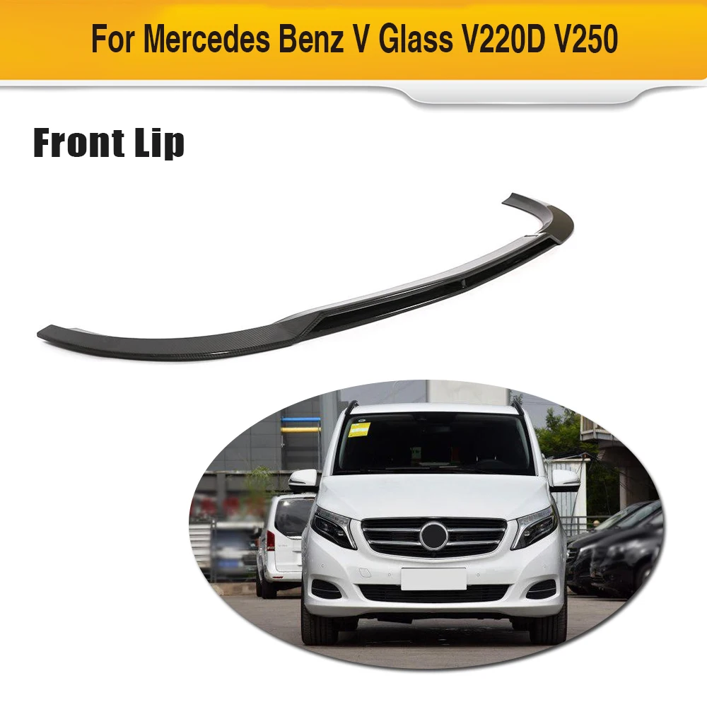 

For Mercedes Benz V Class W447 2016 - 2018 Head Front Bumper Lip Spoiler Protector Carbon Fiber Accessories