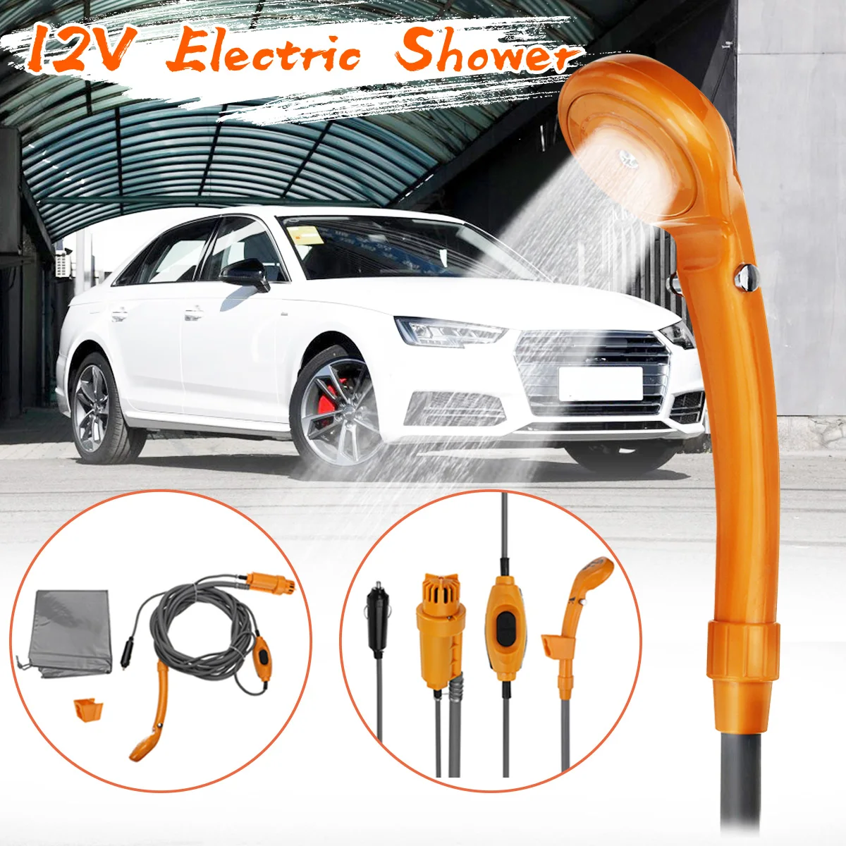 

Portable 12V Outdoor Car Electric Shower Multifunctional Camping Travel Electric Shower Pet Cleaner Practical Vehicle Washer Set