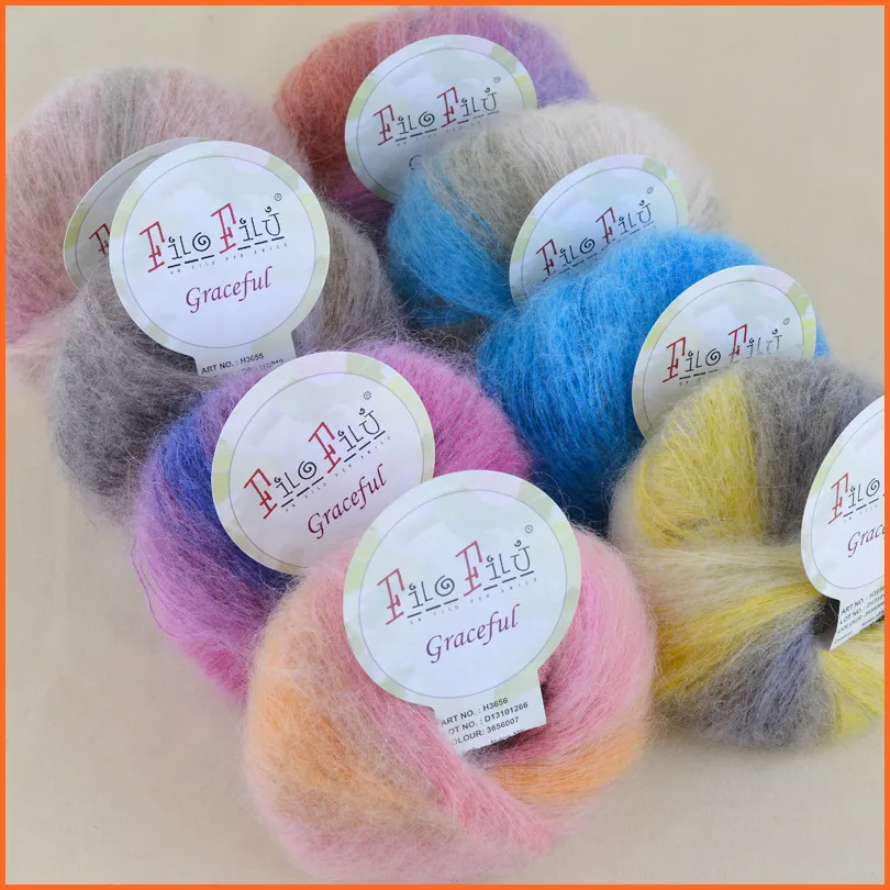 Buy 25g/ball Filofilu H3656 Mohair Wool Yarn Hand