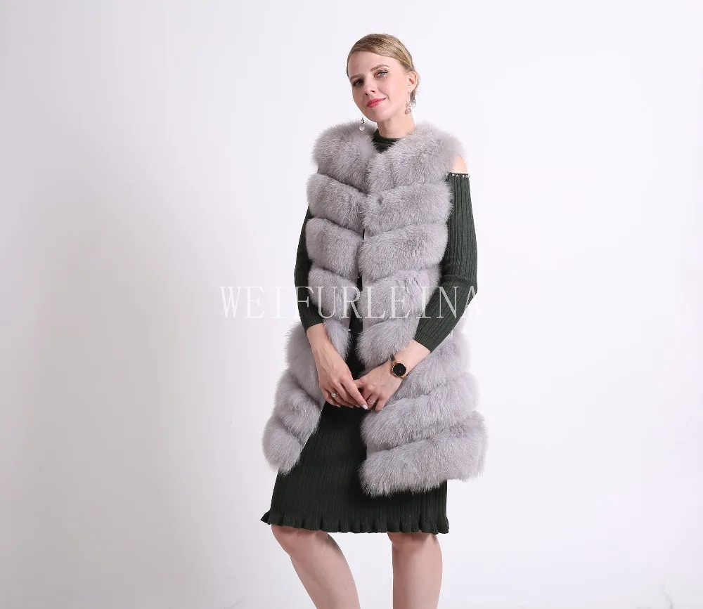 Manteau Col De Femmes 07 02 Naturel Cm Chaud Hiver Fourrure 04 90 06 Section Réel 01 Gilet 100 03 Amovible Renard Longue Plus Veste 05 xYXpYqZa
