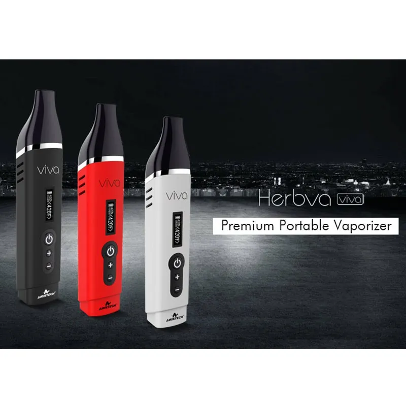 

Herbva Viva Complete Baking Dry Herb Vaporizer 2200mah OLED Pure Vapor Ceramic Chamber Electronic Cigarette Kit Herbal Vape Pen