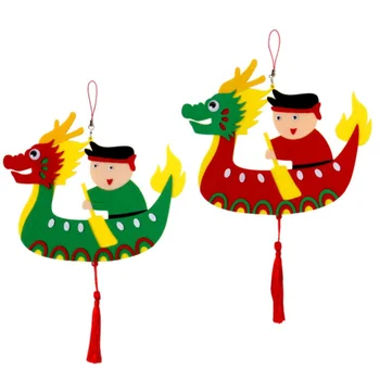 

DIY Children Dragon Boat Non woven Clothing Kids Kindergarten Crafts handmade Toys Boats Race Sports Early Education STEAM Arts