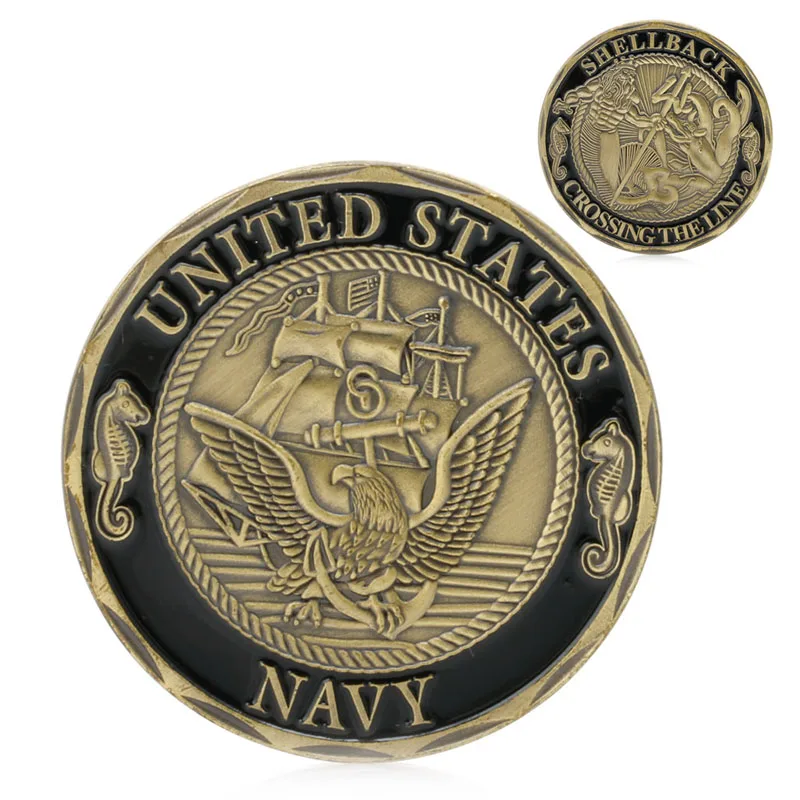 

Gold Plated U.S. Navy Shellback Crossing the Line Sailor Commemorative Coin Gift