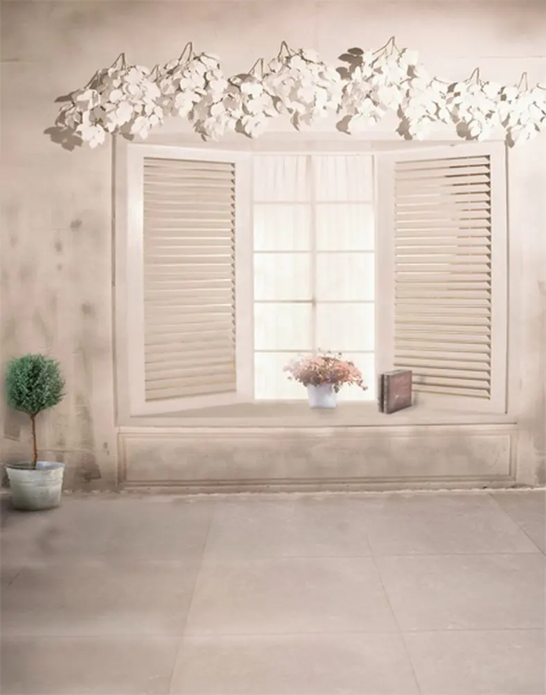 

5x7ft Flowers White Room Photography Backdrops Photo Props Studio Background