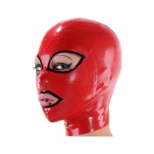 Новая латексная маска Резиновая женская Уникальная маска красная и черная 0,4 мм Размер XXS~ XXL