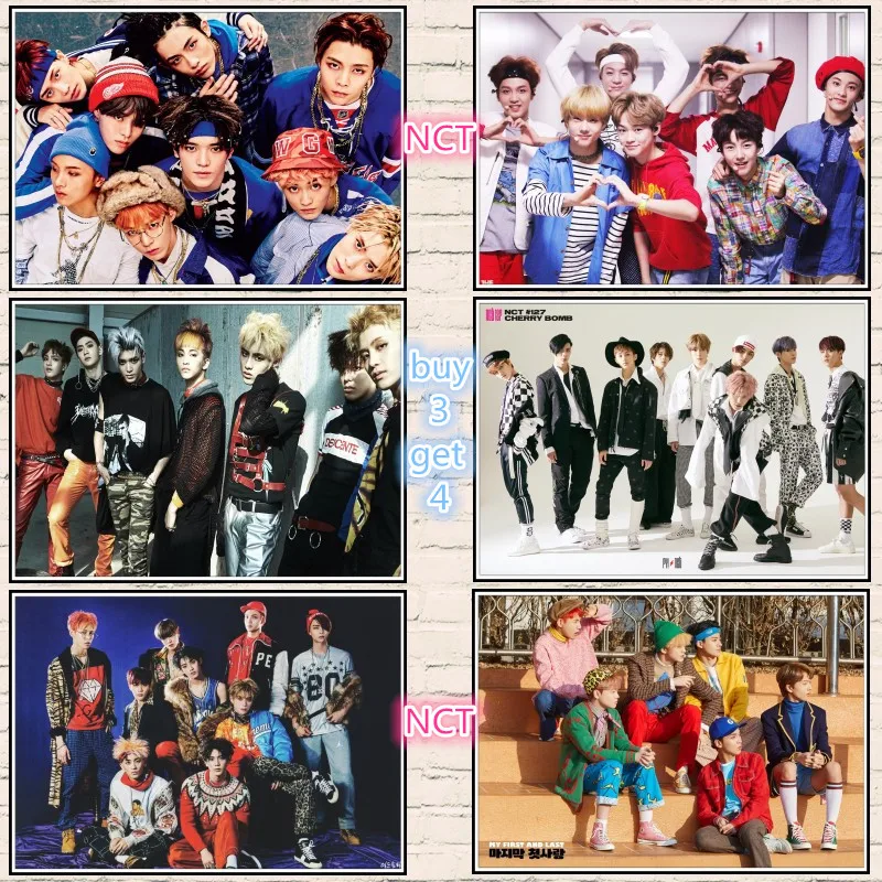 NCT 2018 корейские зеркальные настенные наклейки с прозрачным изображением