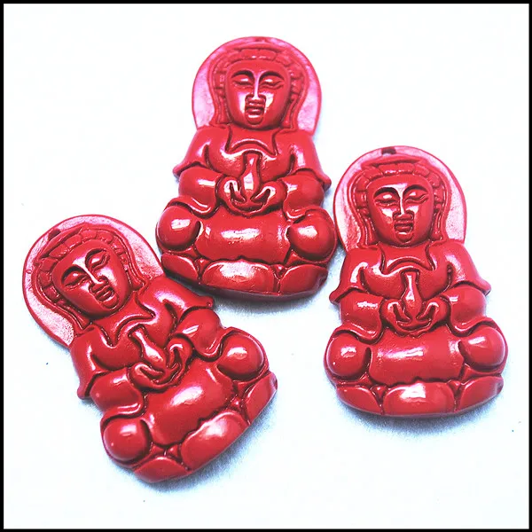 Красный cingbar guanyin firgure Форма Подвески Размер 38x24 мм Красивые для женщин чокер колье
