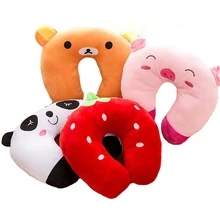 Baby Pillow Multi-Animals Design Plush Super Soft Kids Headrest Kids Pillow Neck Protector Travel Toys for 0-4 Years YYT101
