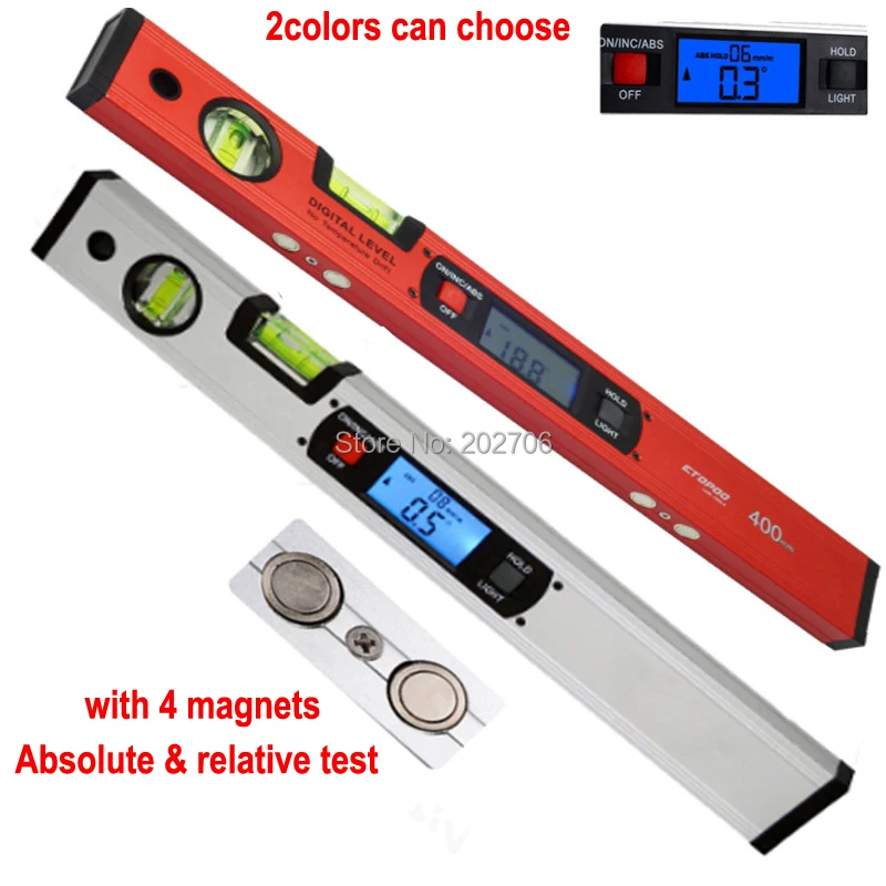 

360 degree Digital Protractor Angle Finder electronic Level Inclinometer with Magnets Level angle slope tester Ruler 400mm