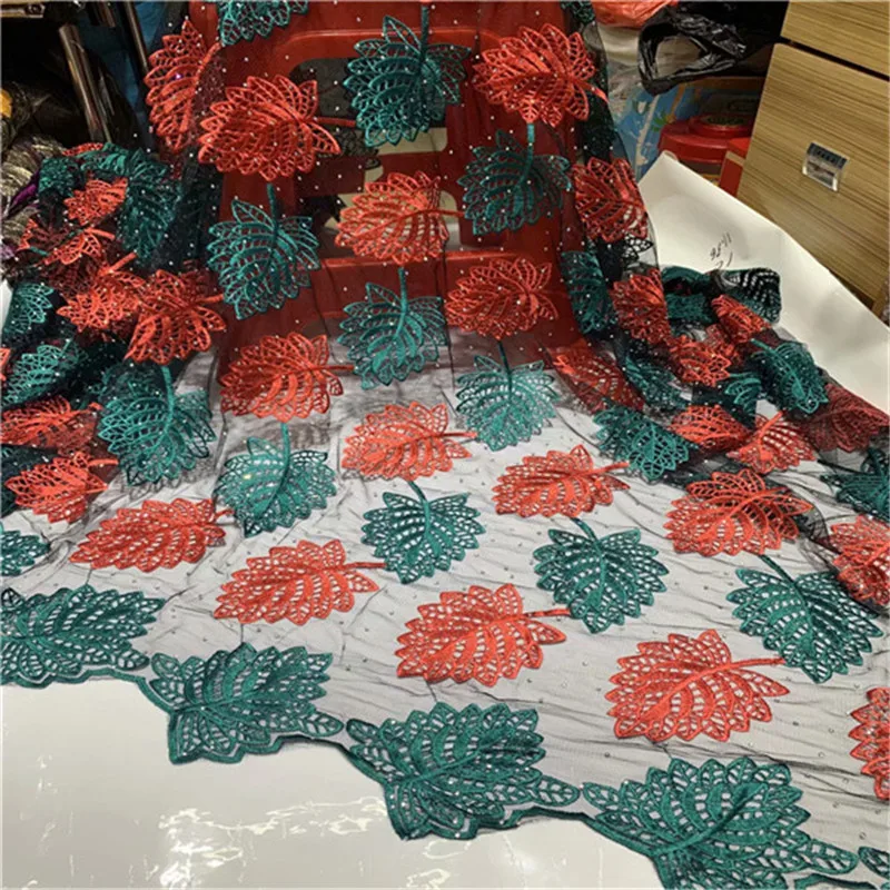 

Hot sale latest african laces 2019 african cord lace fabric with stone high quality 5yard nigerian lace fabrics for dress