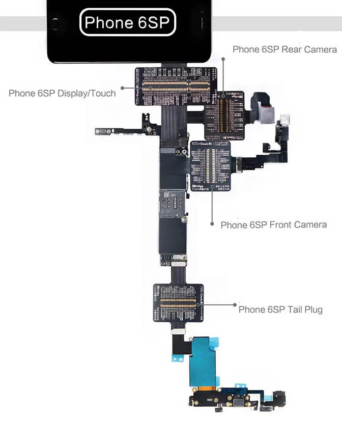 QianLi iBridge FPC Тестовый Кабель для iphone X 6 6S 7 7P 8 8p материнская плата проверка неисправностей сенсорная Передняя Задняя камера отпечаток пальца