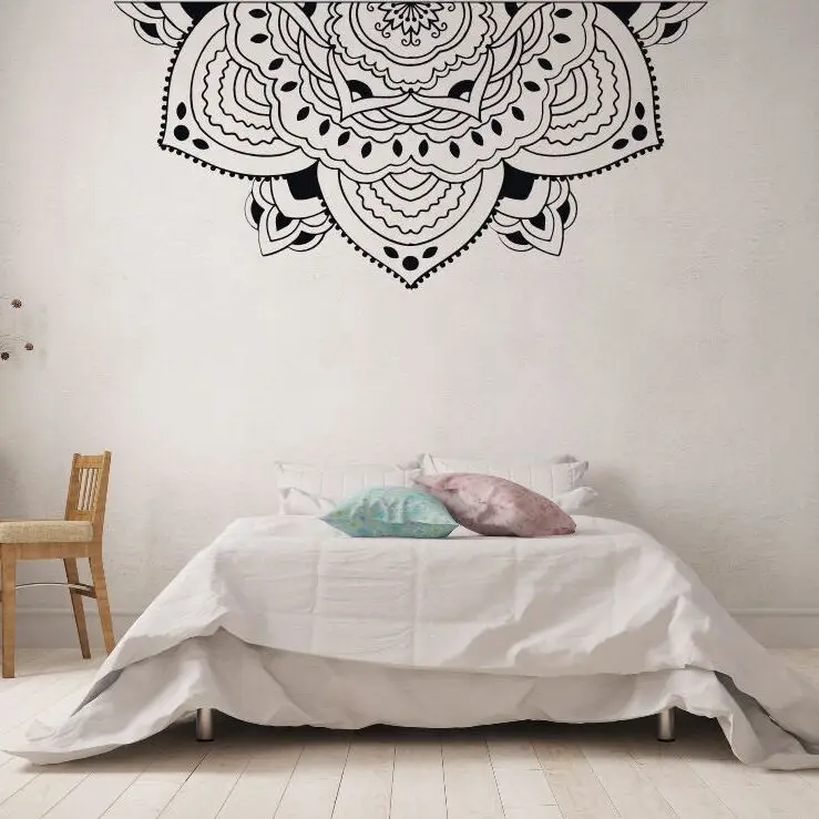 

Home Decor Half Mandala Wall Decal Meditation Style Bedroom Wall Mural Half Mandala Car Window Sticker Headboard Decals AY1437