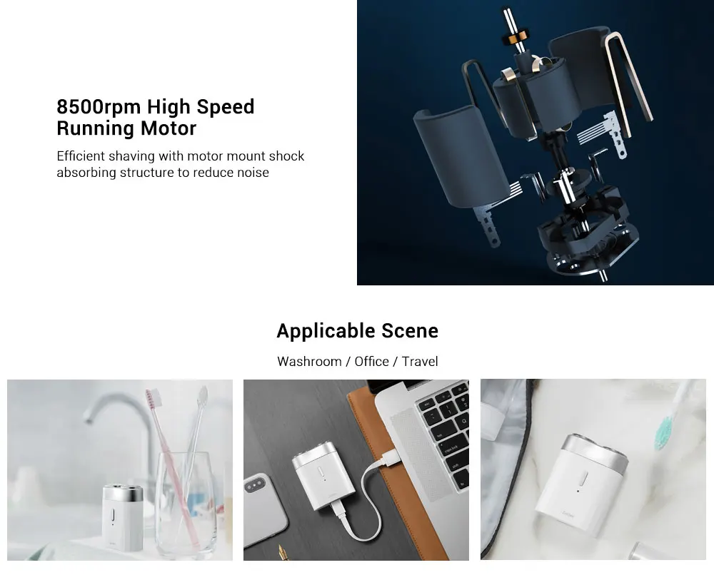 Новые оригинальные Mi Home электробритвы для мужчин водонепроницаемые влажное сухое бритье с двойным кольцом перезаряжаемая бритва с USB