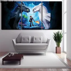 Приручите дракона скрытый мир 3 шт. современный плакат холст картины украшение для гостиной домашний декор