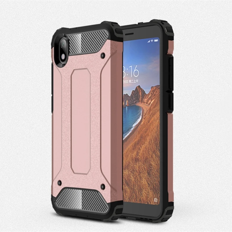 

Shockproof Armor Case For Xiaomi Redmi 7A Hybrid Dual TPU Hard PC Shockproof Cover For Redmi 7A Luxury Rugged Silicone Coque