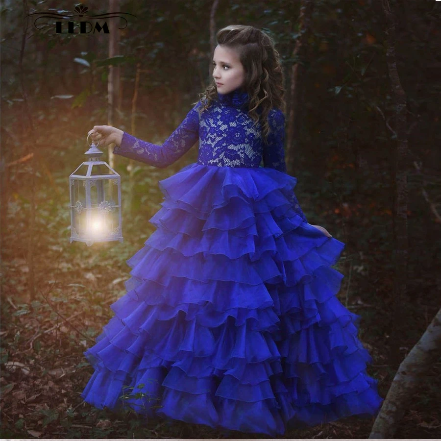Royal Blue Dress with Puffy Sleeves