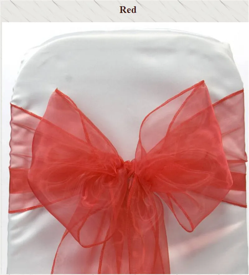 100pcs red Wedding Sashes Chair Bow Banquet Chair Sash for Weddings