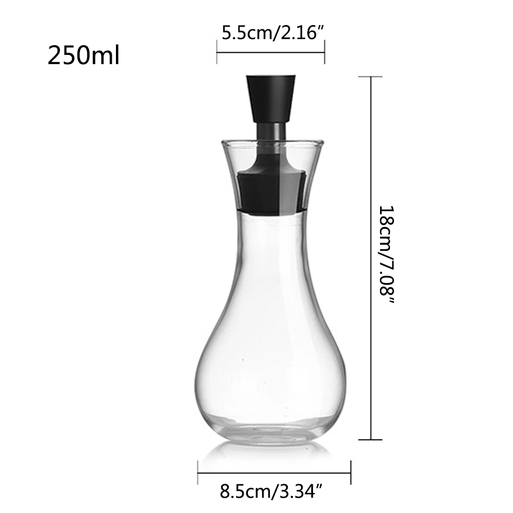 Стеклянный диспенсер оливкового масла бутылки Соусники выливной Носик Графин бутылка для масла уксуса контейнер для соуса горшок кухонные инструменты - Цвет: 250ML
