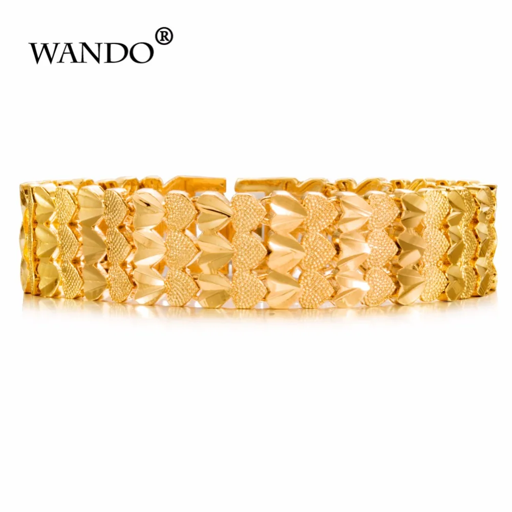 Wando Для мужчин ссылка браслет толстый золото звено цепи Браслеты 20 см лохматый золотой цвет сетки браслет мужской кожаный браслет ювелирные изделия B30