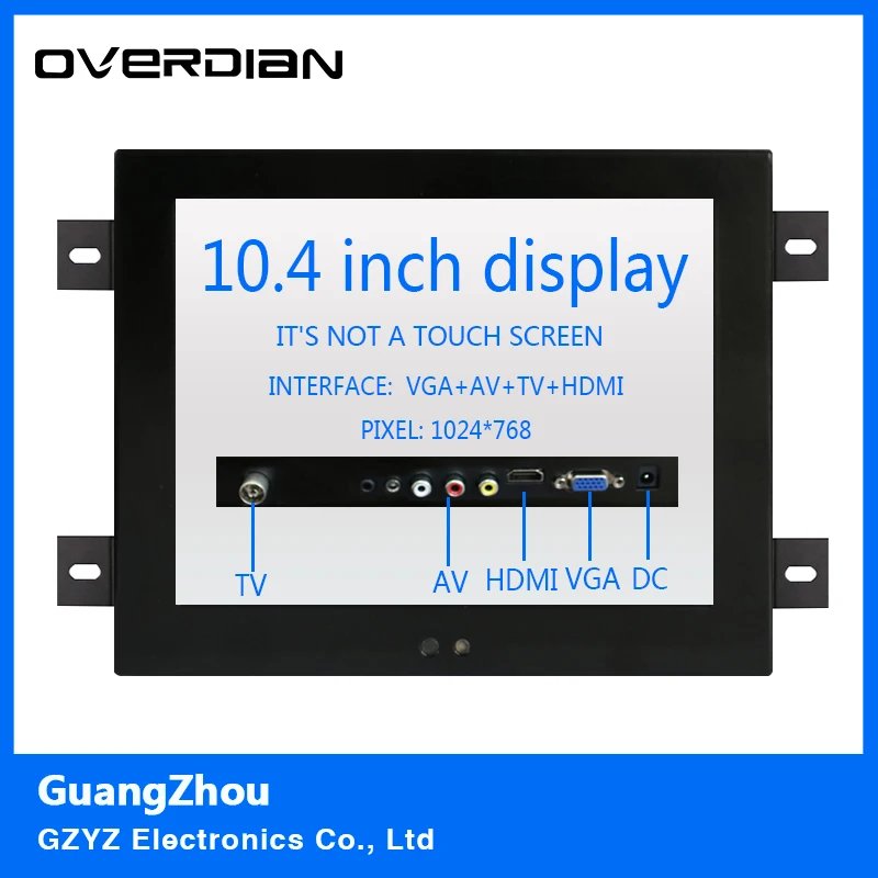 

10.4/10"VGA/HDMI/TV/AV interface Non-touch Screen Computer Monitor Metal Shell Embedded Lcd Monitor1024*768 Hanger Fixed