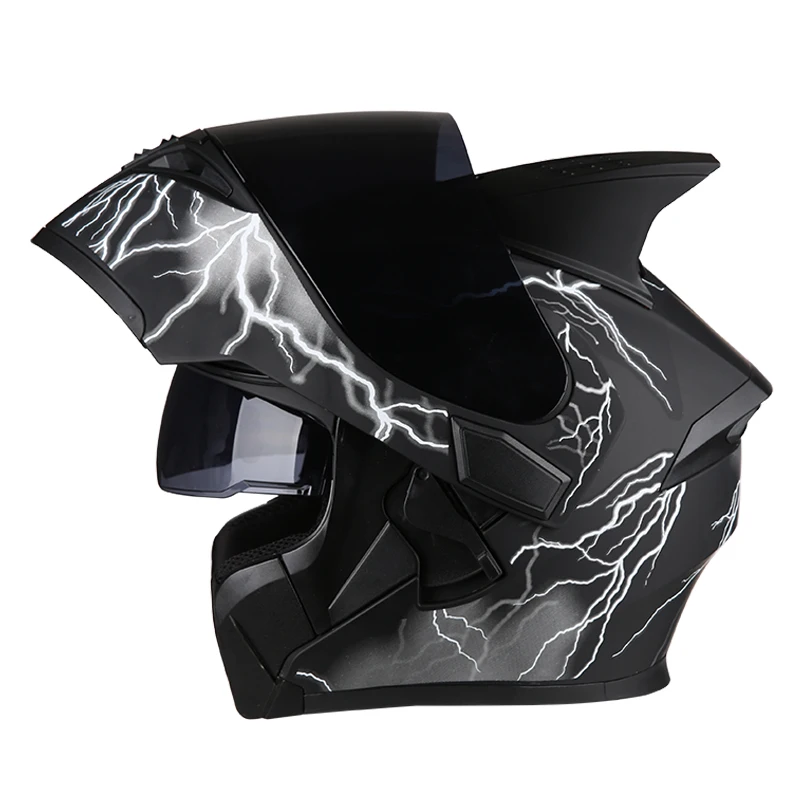 

High Quality DOT Approved Personality Motorcycle Helmet Flip Up Safety Double Lens Full Face Motorcycle Helmets Cool
