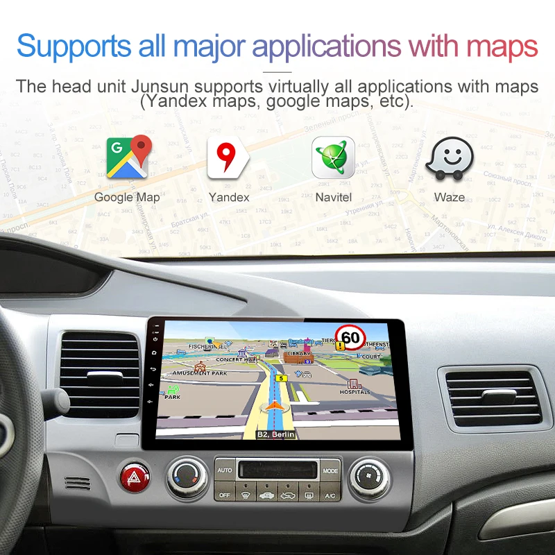 Discount Junsun Android 8.1 Car DVD GPS raido Audio Multimedia Player For Honda Civic 2006-2011 2din Headunit Navigation 2G RAM wifi IPS 3