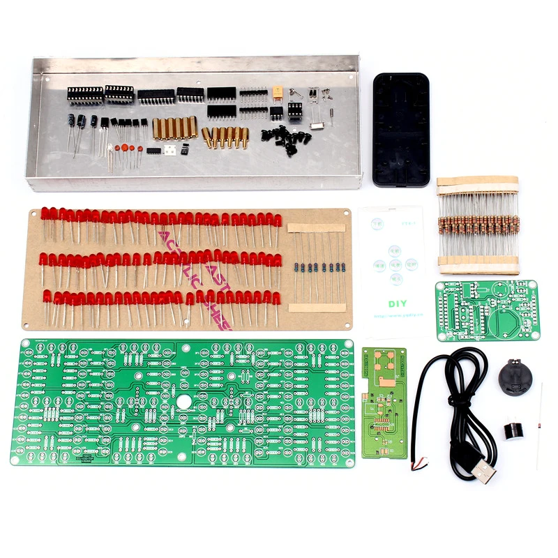 ECL-132 DIY цифровые часы набор красный суперразмерный экран дисплей дистанционное управление часы набор точные электронные цифровые часы таймер