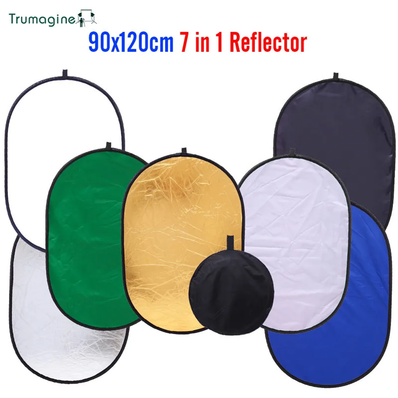  TRUMAGINE 90 *120CM 7 in 1 Collapsible Portable Photography Studio Oval Light Reflector Free Shippi