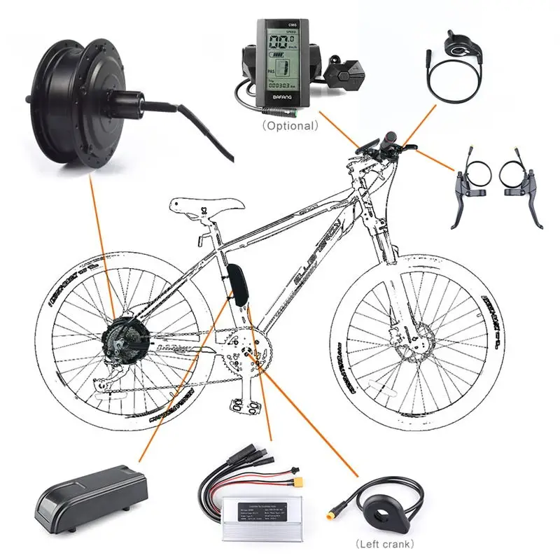 Flash Deal 2018 New 36V 250W Electric Bike Conversion Kit 20/26/27.5/700C inch Bicycle Brushless Gear Rear Hub Motor D&DC Ebike Kit 5